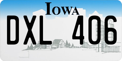 IA license plate DXL406