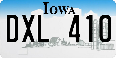 IA license plate DXL410