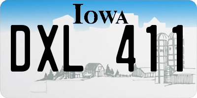 IA license plate DXL411