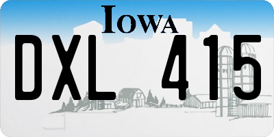 IA license plate DXL415