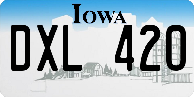 IA license plate DXL420