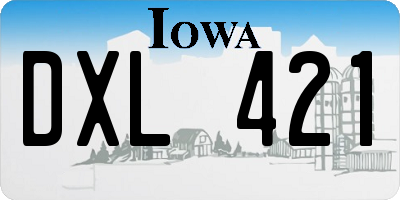 IA license plate DXL421