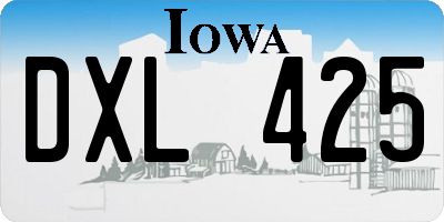 IA license plate DXL425
