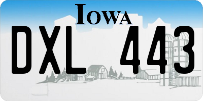 IA license plate DXL443