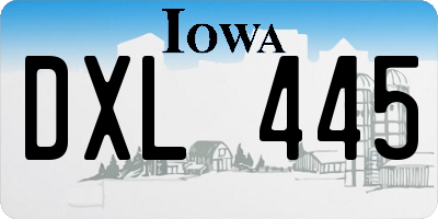 IA license plate DXL445