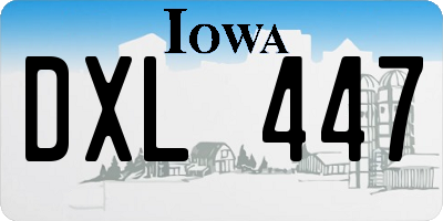 IA license plate DXL447