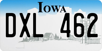 IA license plate DXL462