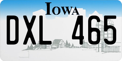 IA license plate DXL465