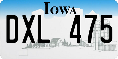 IA license plate DXL475