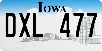 IA license plate DXL477