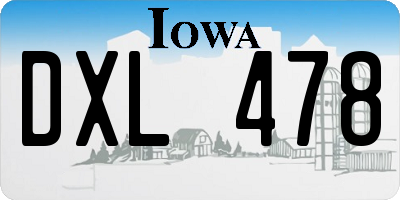 IA license plate DXL478