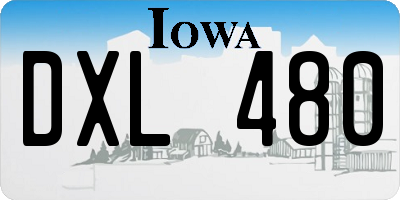 IA license plate DXL480