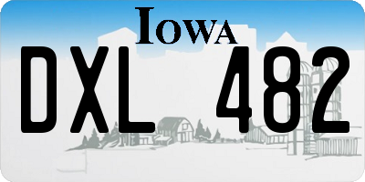 IA license plate DXL482