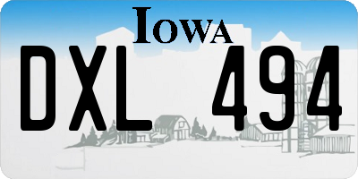 IA license plate DXL494