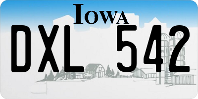 IA license plate DXL542