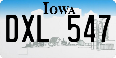 IA license plate DXL547