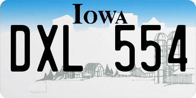 IA license plate DXL554