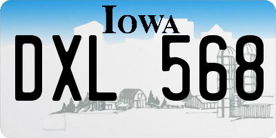IA license plate DXL568
