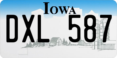 IA license plate DXL587