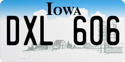IA license plate DXL606