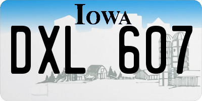 IA license plate DXL607