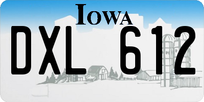 IA license plate DXL612