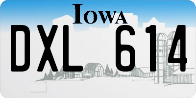 IA license plate DXL614