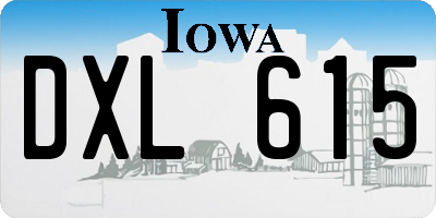 IA license plate DXL615