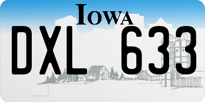 IA license plate DXL633