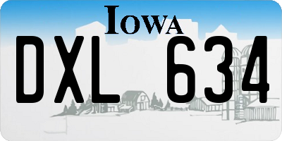 IA license plate DXL634