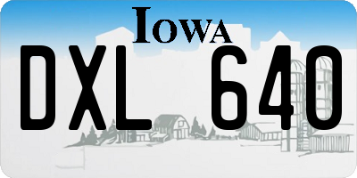 IA license plate DXL640