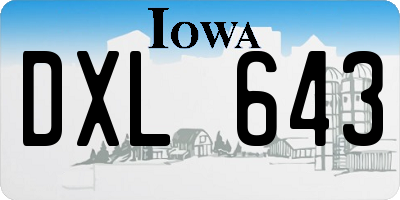 IA license plate DXL643