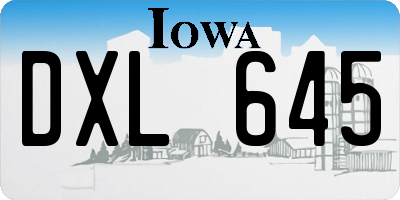 IA license plate DXL645