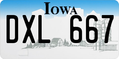 IA license plate DXL667