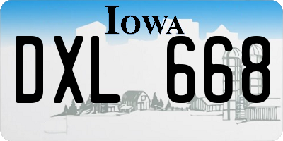 IA license plate DXL668