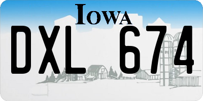 IA license plate DXL674