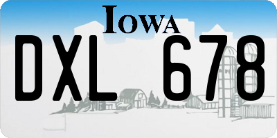 IA license plate DXL678