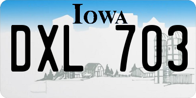 IA license plate DXL703