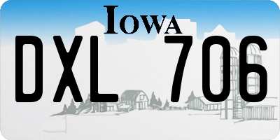 IA license plate DXL706