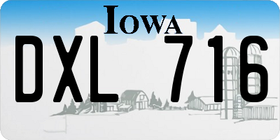 IA license plate DXL716