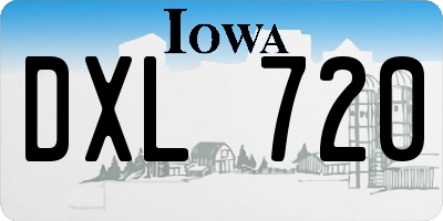 IA license plate DXL720