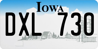 IA license plate DXL730