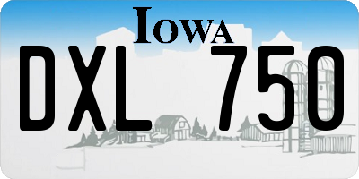 IA license plate DXL750