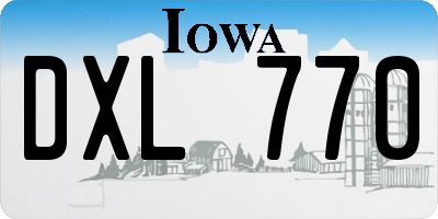 IA license plate DXL770
