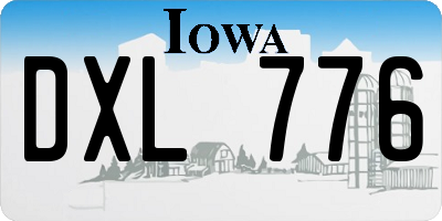 IA license plate DXL776