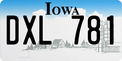 IA license plate DXL781