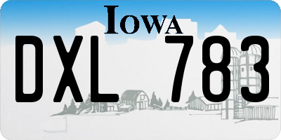 IA license plate DXL783