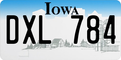 IA license plate DXL784