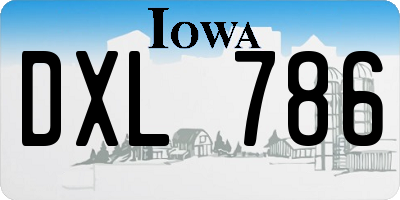 IA license plate DXL786