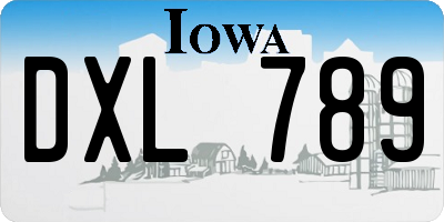 IA license plate DXL789